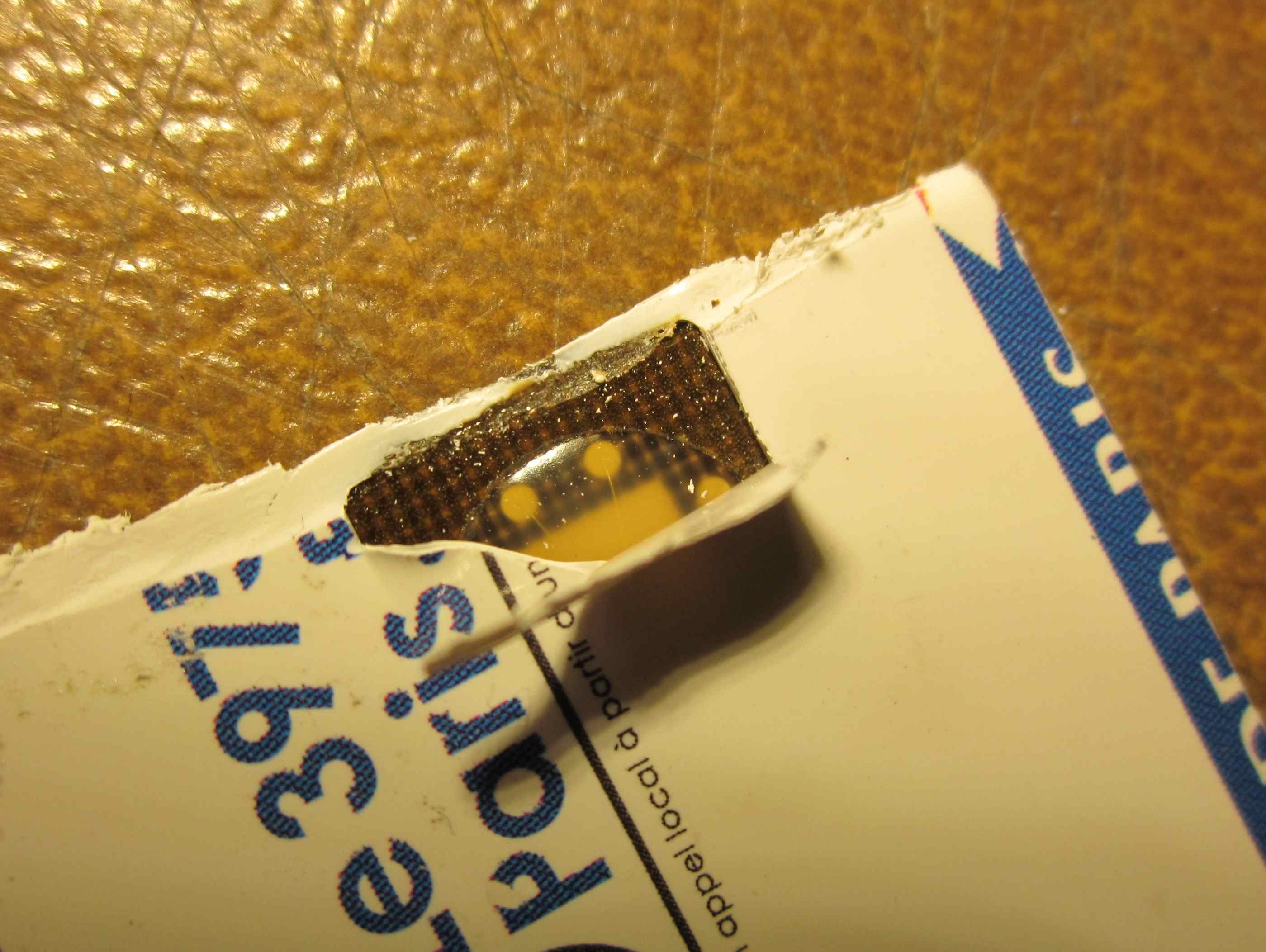 smartcard with part of plastic remove to see die